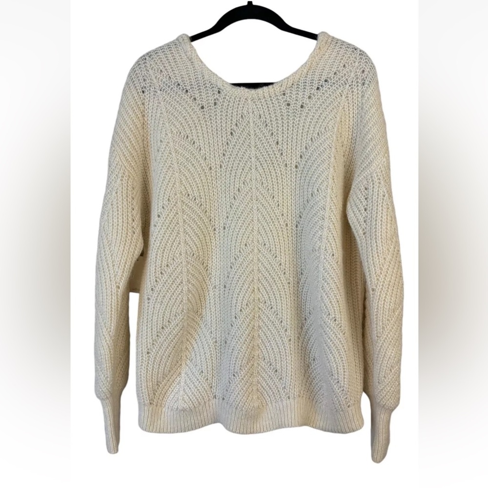 Aritzia Ivory Textured Knit Sweater